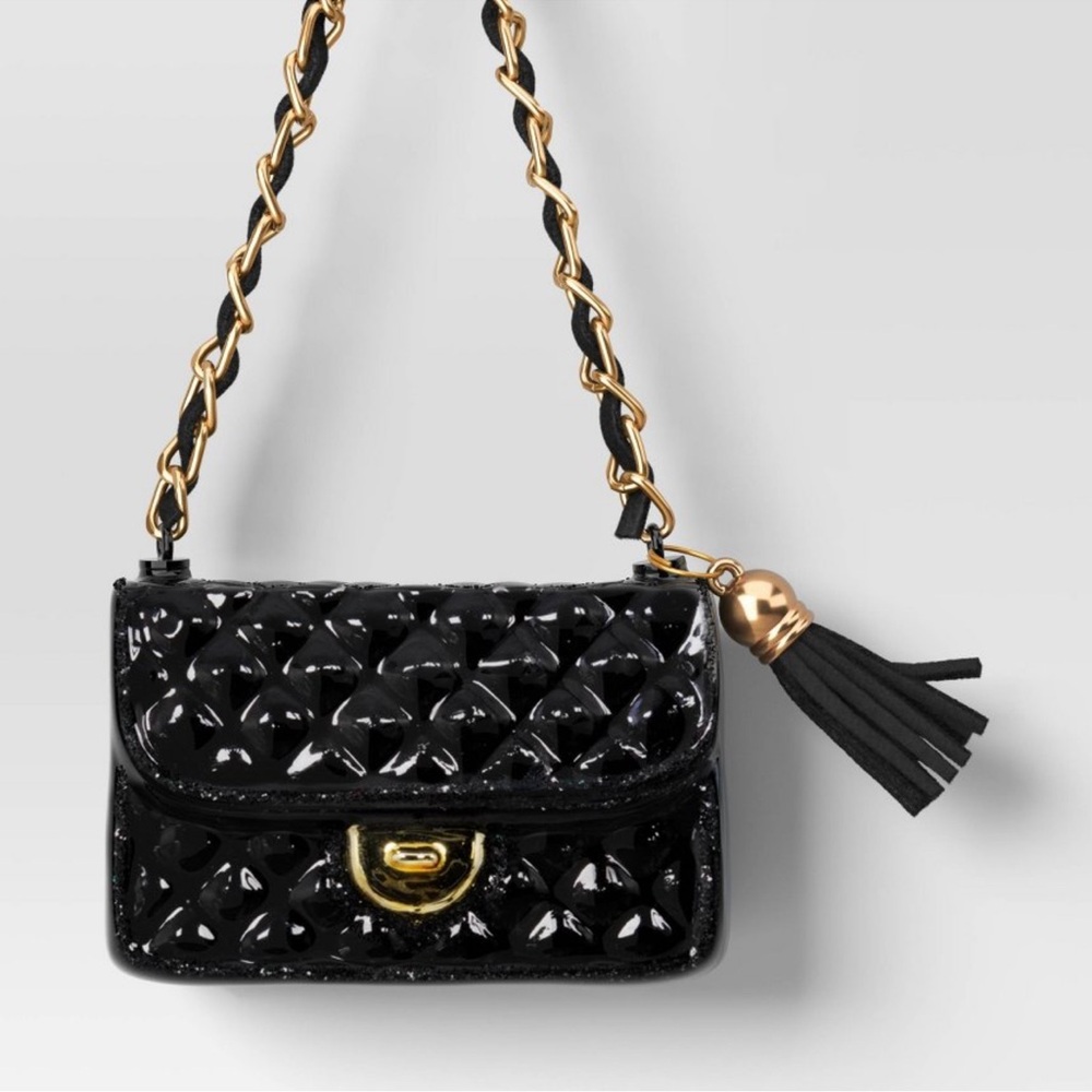 New with tags - Wondershop Black Quilted Chain Link Strap Bag Ornament